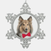 Sheltie kerstversiering tin sneeuwvlok ornament (Voorkant)