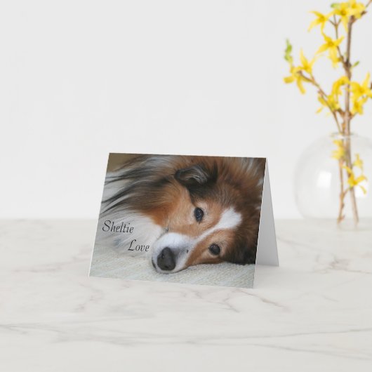 Sheltie Love Kaart (Gele Bloem)