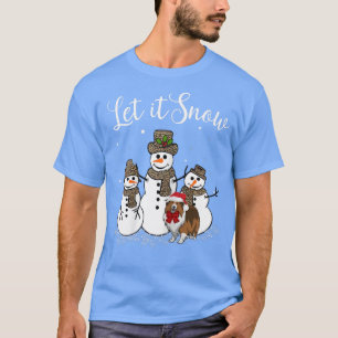 Sheltie Mam laat het sneeuwen Snowman Leopard Prin T-shirt