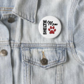 Sheltie mama 2 ronde button 5,7 cm (In situ)