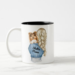 Sheltie Mama Blonde met Sable Tweekleurige Koffiemok