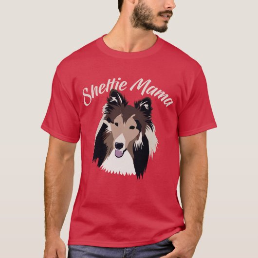 Sheltie Mama Cute Shetland Sheepdog T Shirt (Voorkant)