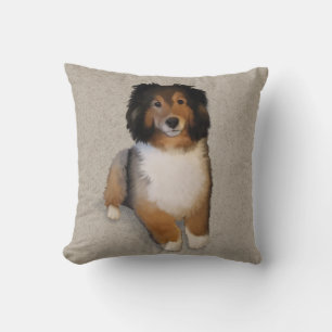 Sheltie mix hond portret kussen