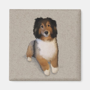 Sheltie mix hond portret magneet