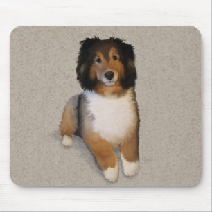 Sheltie mix hond portret muismat