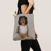 Sheltie mix hondenportret canvas tas (Dichtbij)
