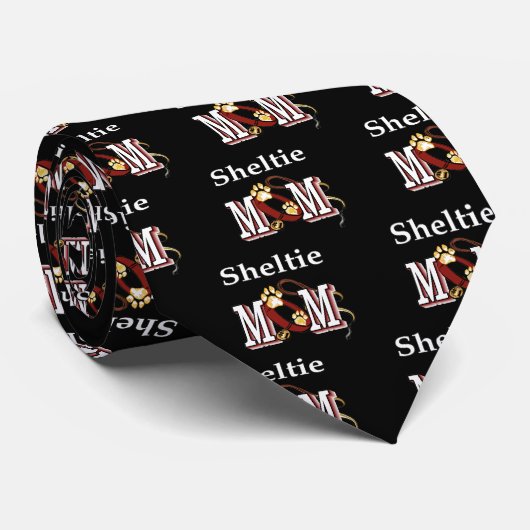 Sheltie moeder Stropdas (Opgerold)