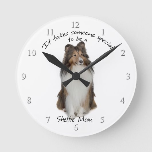 Sheltie Mom Clock Ronde Klok (Voorkant)