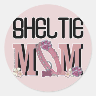Sheltie MOM Ronde Sticker