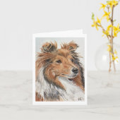 Sheltie Notecards Kaart (Gele Bloem)
