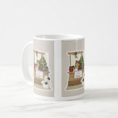 Sheltie onder de mistletoe koffiemok (Voorkant links)
