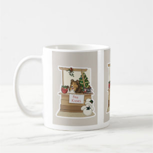 Sheltie onder de mistletoe koffiemok