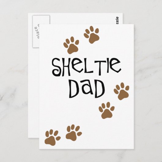 Sheltie Pa Briefkaart (Voorkant / Achterkant)