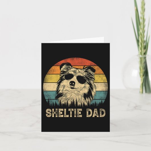 Sheltie Pa Hondenliefhebbers Vaderdag T-shirt Kaart (Voorkant)