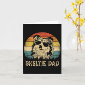Sheltie Pa Hondenliefhebbers Vaderdag T-shirt Kaart (Gele Bloem)