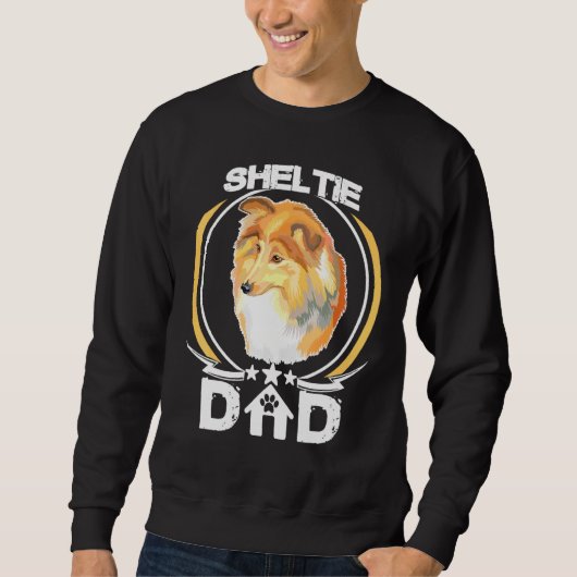 Sheltie Pap Voor Dog Vaders Dag T-shirt Mannen (Voorkant)