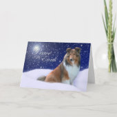 Sheltie Peace Christmas Kaart (Voorkant)