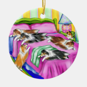 Sheltie Pink Comfort Keramisch Ornament
