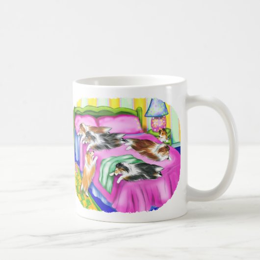 Sheltie Pink Comfort Koffiemok (Rechts)