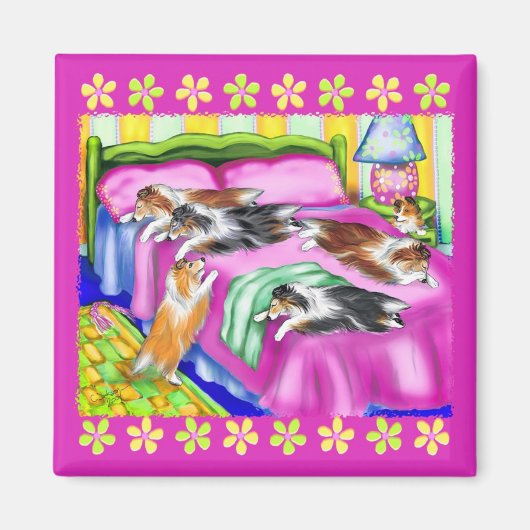 Sheltie Pink Comfort Magneet (Voorkant)