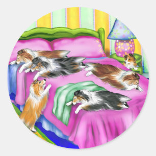Sheltie Pink Comfort Ronde Sticker