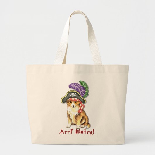 Sheltie Pirate Grote Tote Bag (Voorkant)
