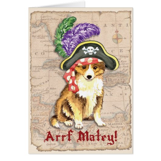 Sheltie Pirate Kaart (Voorkant)