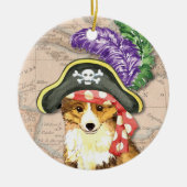 Sheltie Pirate Keramisch Ornament (Voorkant)
