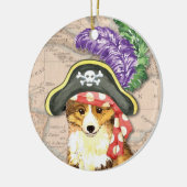 Sheltie Pirate Keramisch Ornament (Links)