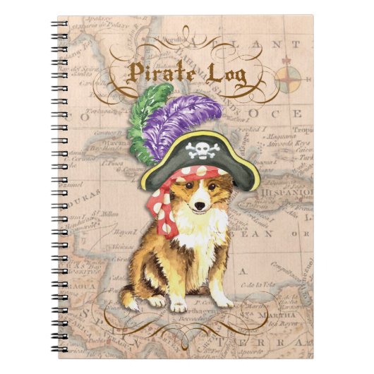 Sheltie Pirate Notitieboek (Voorkant)