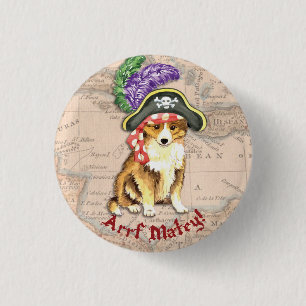 Sheltie Pirate Ronde Button 3,2 Cm
