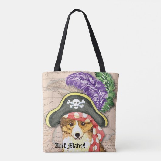 Sheltie Pirate Tote Bag (Achterkant)