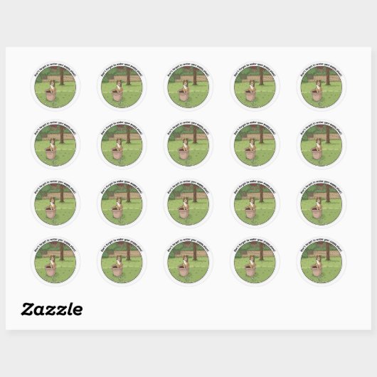 Sheltie plant ronde sticker (Vel)