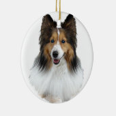 Sheltie Portrait Keramisch Ornament (Rechts)