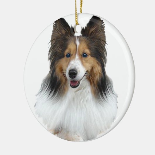 Sheltie Portrait Keramisch Ornament (Links)