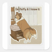 Sheltie pose vierkante sticker (Voorkant)