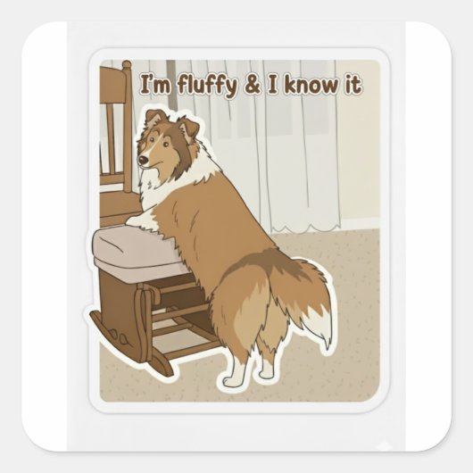 Sheltie pose vierkante sticker (Voorkant)