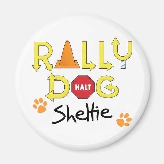 Sheltie Rally Dog Magneet (Voorkant)