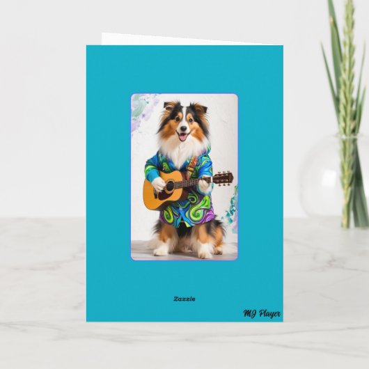 Sheltie Rock Star Kaart (Achterkant)