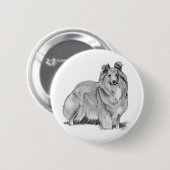 Sheltie Ronde Button 5,7 Cm (Voorkant /achterkant)