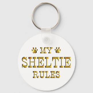 Sheltie Rules Gold Sleutelhanger