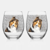 Sheltie -Sable   Wijnglas Zonder Voet (Voorkant)