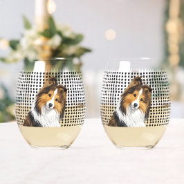 Sheltie -Sable Wijnglas Zonder Voet