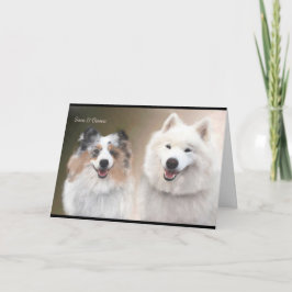 Sheltie & Samoyed Wenskaart; NSR-ondersteuning Kaart