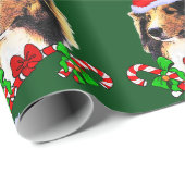 Sheltie Santa Kerstmis Cadeaupapier (Rol Hoek)