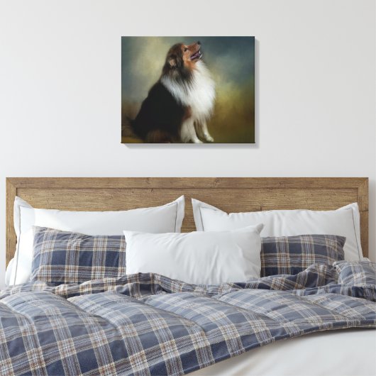 Sheltie Shetland Sheep Dog Canvas (Insitu (Slaapkamer))