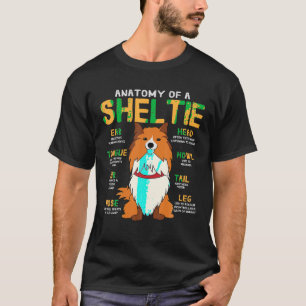 Sheltie Shetland Sheepdog Anatomy Funny Dog Ma Da T-shirt