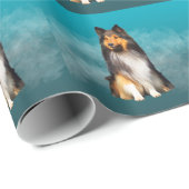 Sheltie Shetland Sheepdog Art Portret Cadeaupapier (Rol Hoek)