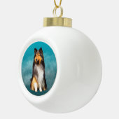 Sheltie Shetland Sheepdog Art Portret Keramische Bal Ornament (Rechts)