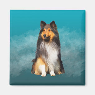 Sheltie Shetland Sheepdog Art Portret Magneet